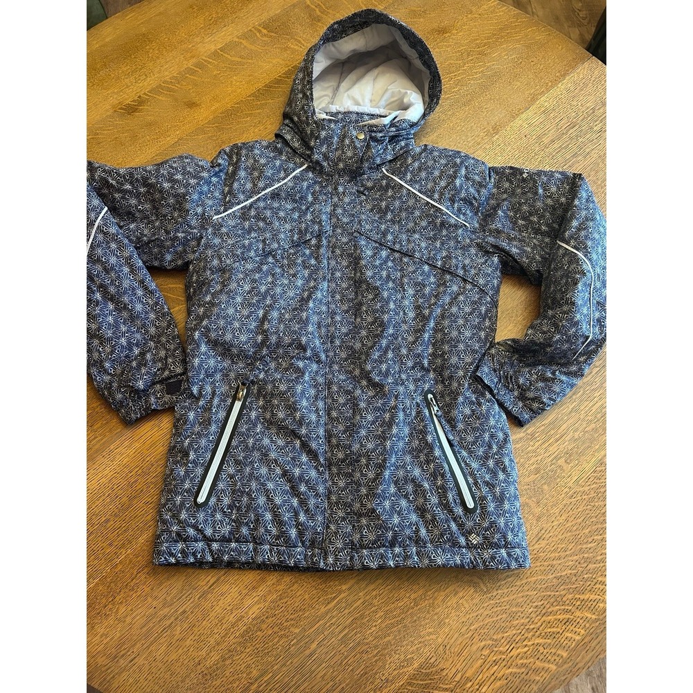 Girls Columbia Ski Jacket – Size 18/20 – Purple Snowflake – Excellent Condition